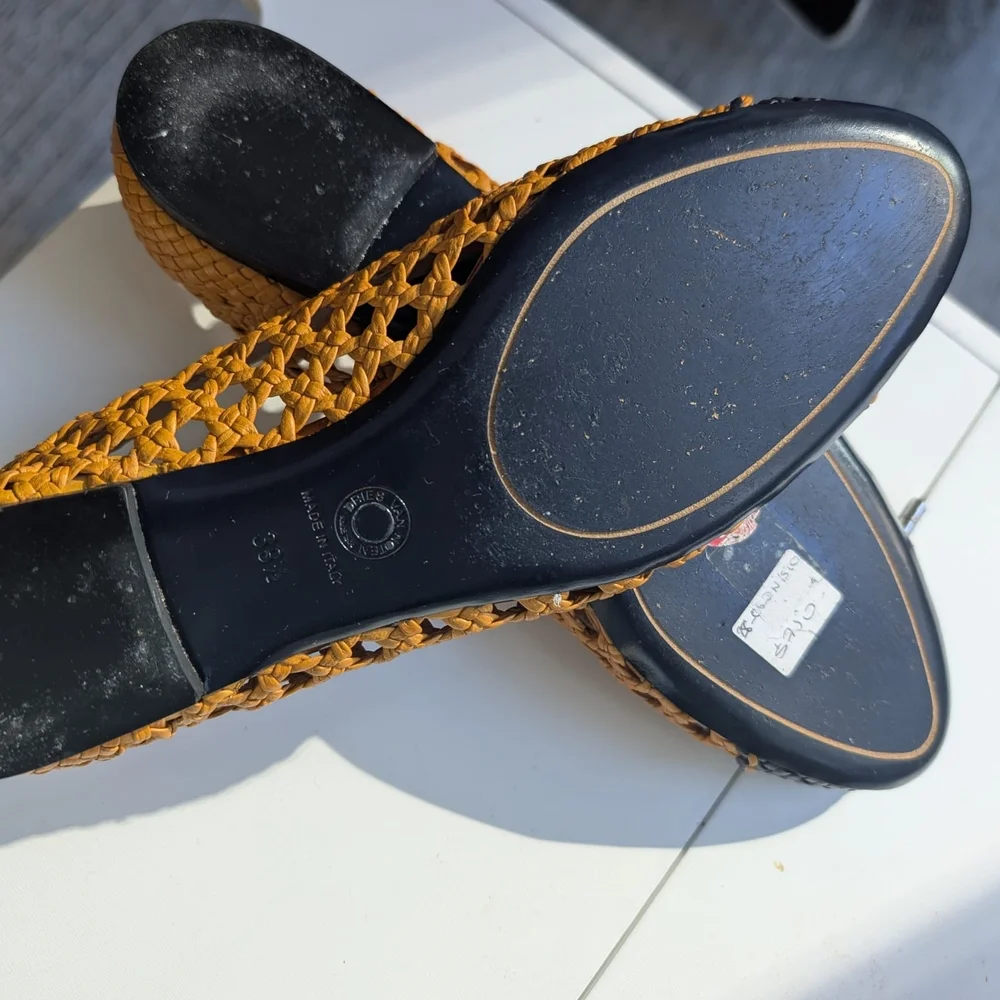Dries Van Noten Woven Flats in Tan and Black - Picture 4 of 4
